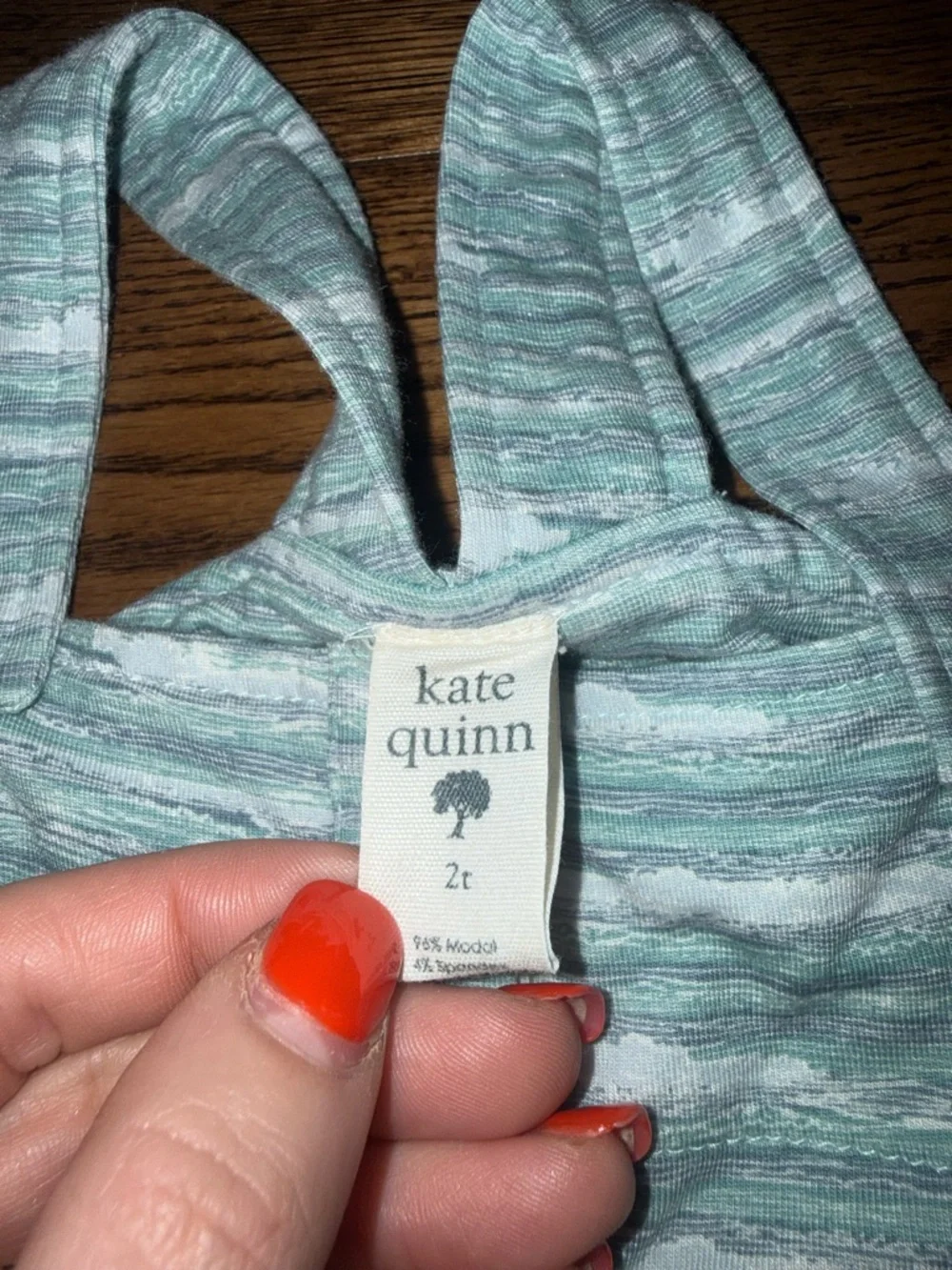 Kate Quinn Blue Bamboo Romper Size 2T - Picture 2 of 3